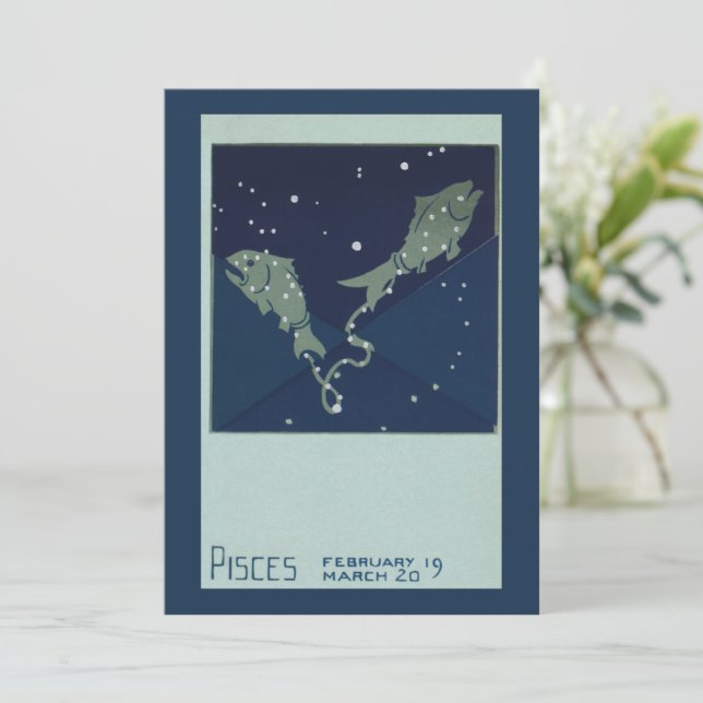 Pisces Fish Constellation Vintage Zodiac Astrology (Standing Front)