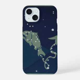 Pisces Fish Constellation Vintage Zodiac Astrology iPhone 15 Case