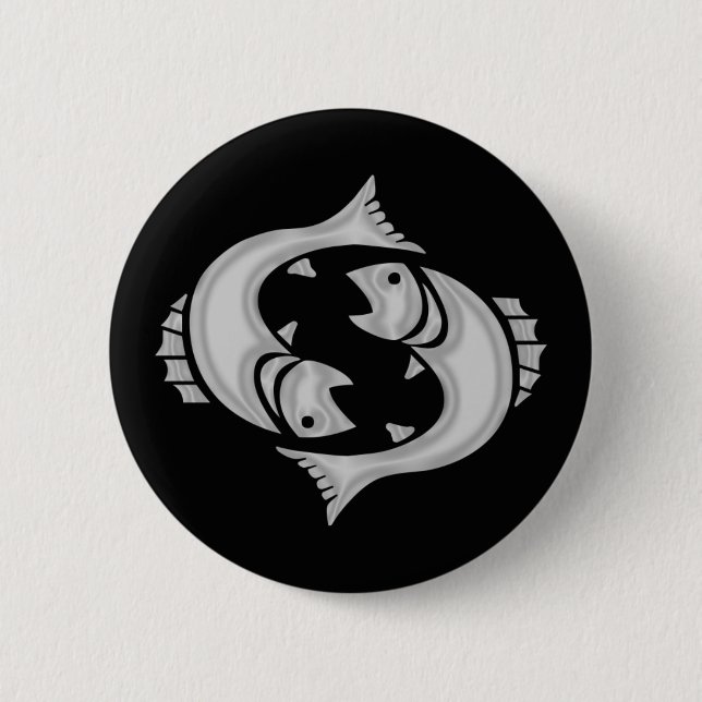Pisces Fish Zodiac Button (Front)
