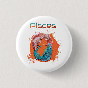 Pisces Fish Zodiac Horoscope Water Astrology Sign  3 Cm Round Badge