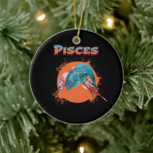 Pisces Fish Zodiac Horoscope Water Astrology Sign Ceramic Ornament