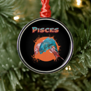 Pisces Fish Zodiac Horoscope Water Astrology Sign Metal Ornament