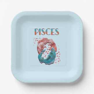 Pisces Fish Zodiac Horoscope Water Astrology Sign  Paper Plate