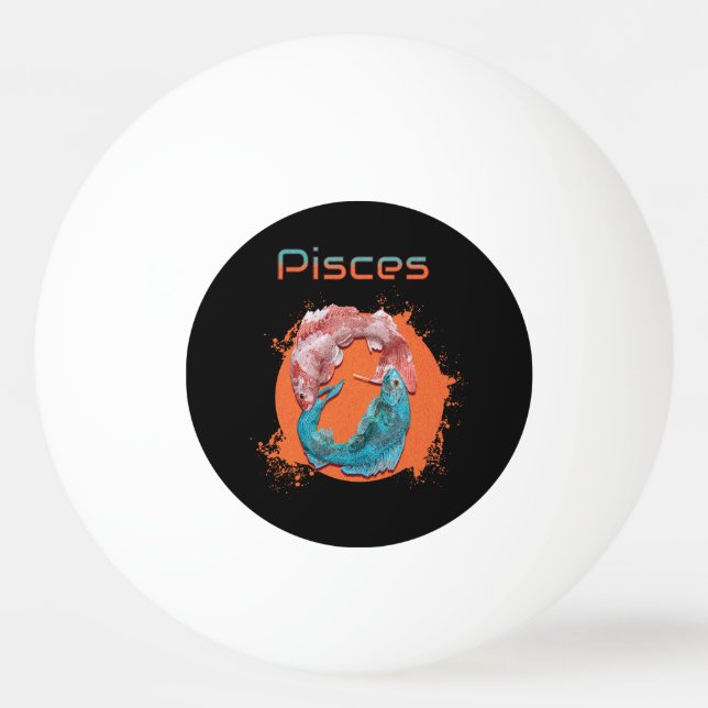 Pisces Fish Zodiac Horoscope Water Astrology Sign  Ping Pong Ball (Front)