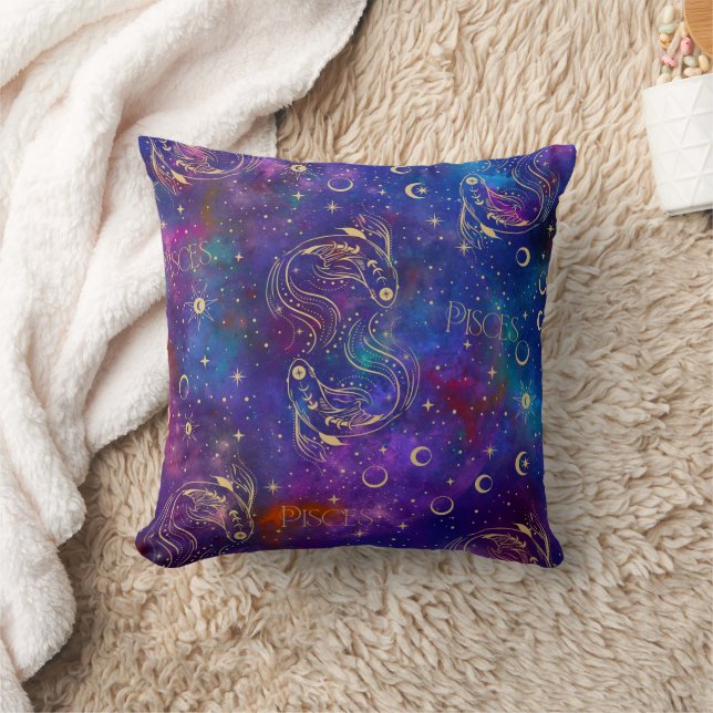 Pisces Galaxy Throw Pillow (Blanket)