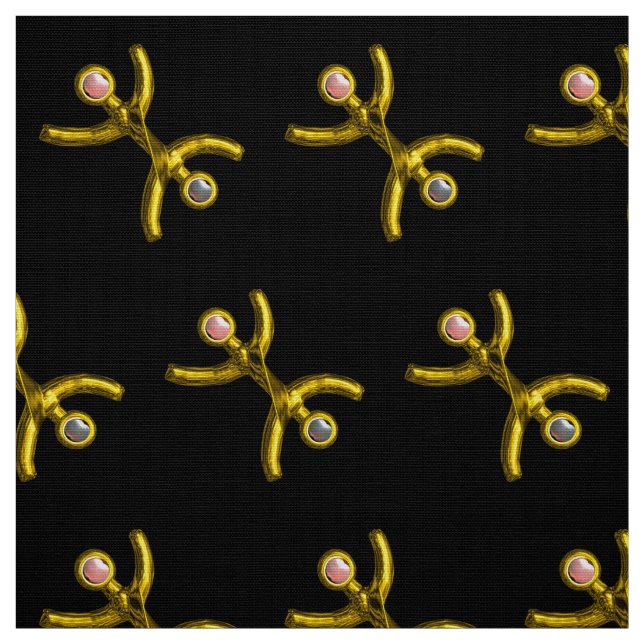 PISCES GOLD ZODIAC BIRTHDAY JEWEL AND PEARLS Black Fabric (Swatch)