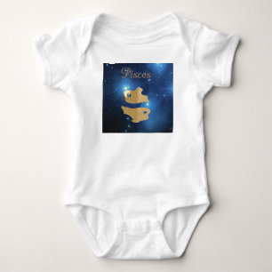 Pisces golden sign baby bodysuit