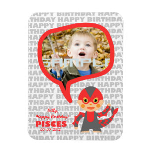 Pisces Happy Birthday Keepsake for kids Magnet