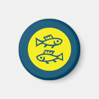 Pisces Horoscope Yellow Blue Modern Minimalist