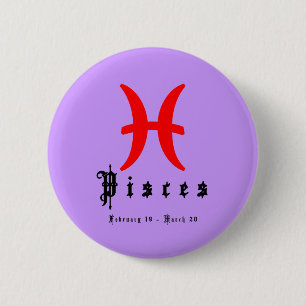 Pisces, Horoscope, zodiac, astrology 6 Cm Round Badge