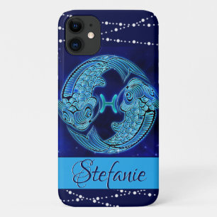 Pisces in Dark Blue Case-Mate iPhone Case