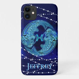Pisces in Dark Blue II iPhone 11 Case