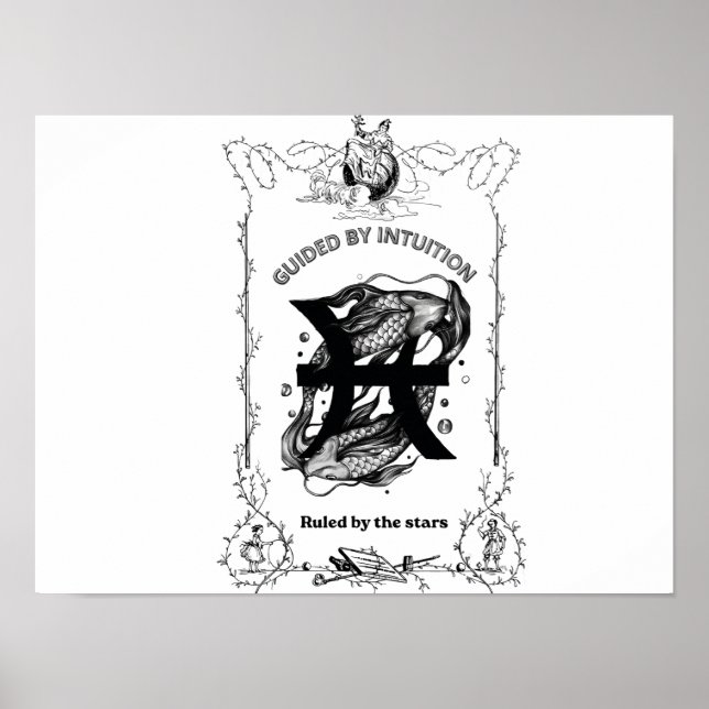 Pisces Intuition Celestial Design Poster (Front)