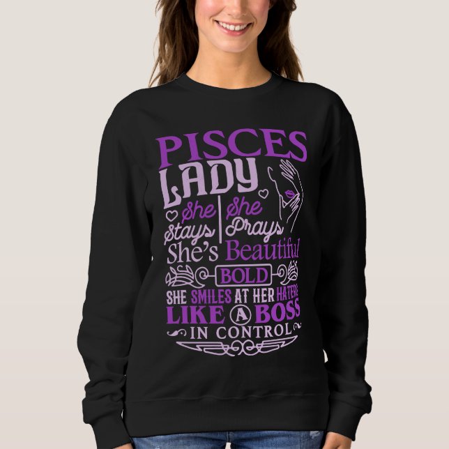 Pisces Lady  Astrology Zodiac Sign Pisces Woman Gi Sweatshirt (Front)
