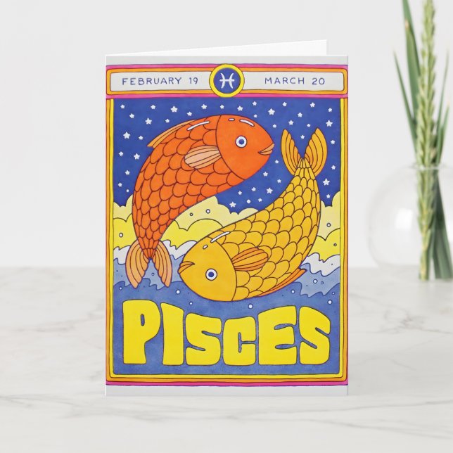 Pisces Letterpress Card (Front)