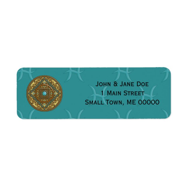 Pisces Mandala Address Label Return Address Label (Front)