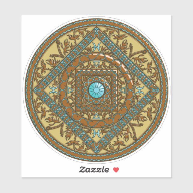Pisces Mandala Contour Sticker (Sheet)