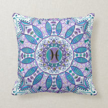 Pisces Mandala in Turquoise and Purple