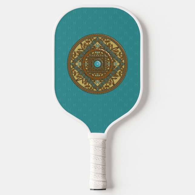 Pisces Mandala Pickleball Paddle (Front)