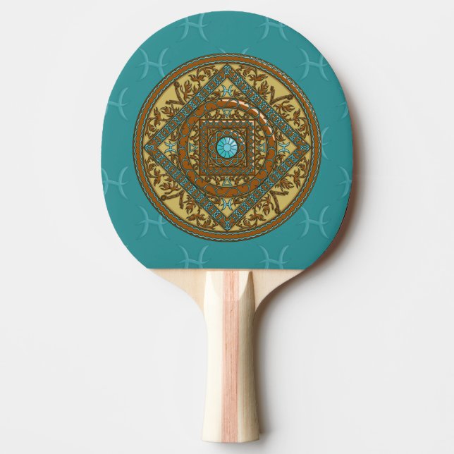 Pisces Mandala Ping Pong Paddle (Front)