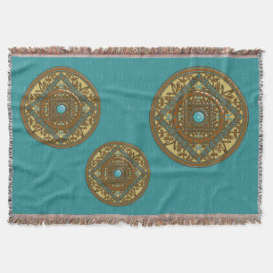 Pisces Mandala Throw Blanket