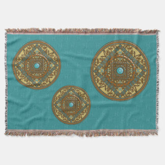 Pisces Mandala Throw Blanket