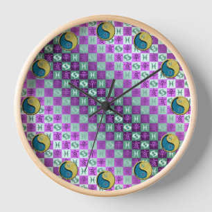 Pisces & Metal Boar Clock