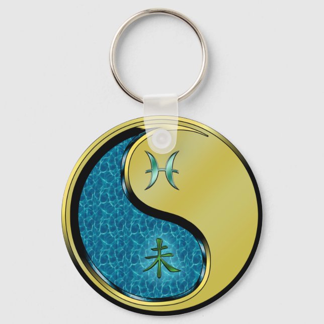 Pisces & Metal Goat Key Ring (Front)