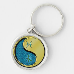 Pisces & Metal Goat Key Ring