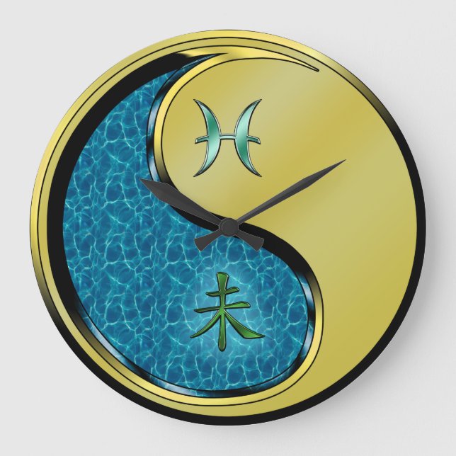 Pisces & Metal Goat Large Clock (Front)