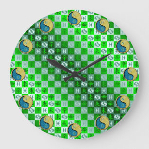 Pisces & Metal Goat Large Clock