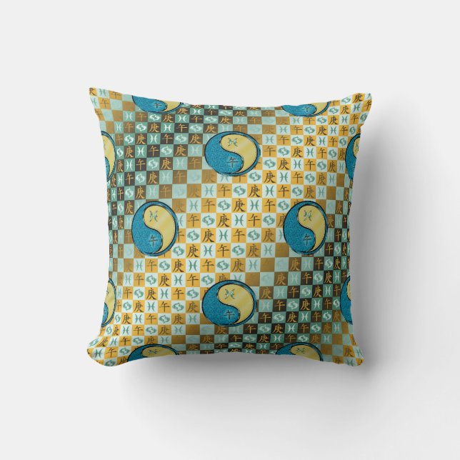 Pisces & Metal Horse Cushion (Front)
