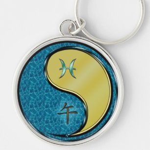 Pisces & Metal Horse Key Ring