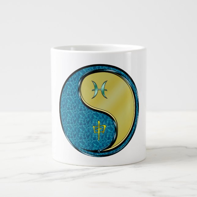 Pisces & Metal Monkey Large Coffee Mug (Front)