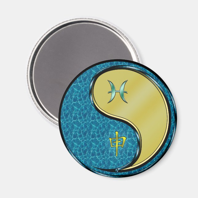 Pisces & Metal Monkey Magnet (Front/Back)