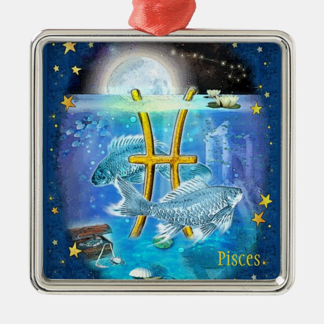 Pisces Metal Ornament (Front)