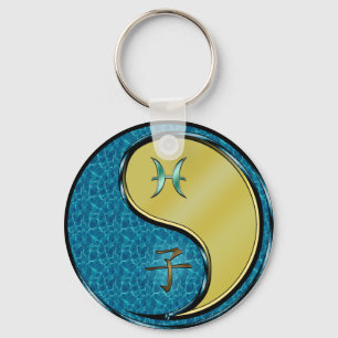 Pisces & Metal Rat Key Ring