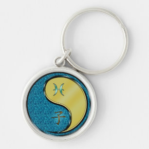 Pisces & Metal Rat Key Ring