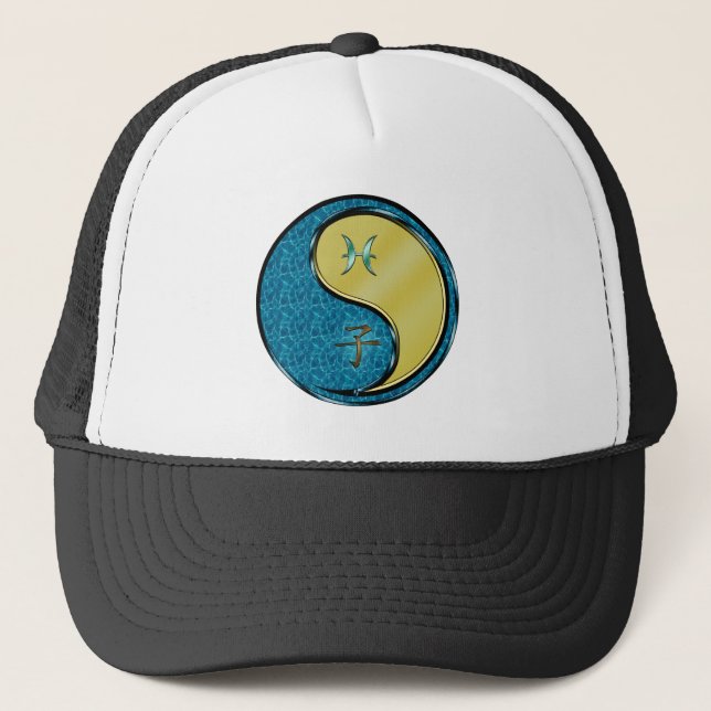 Pisces & Metal Rat Trucker Hat (Front)