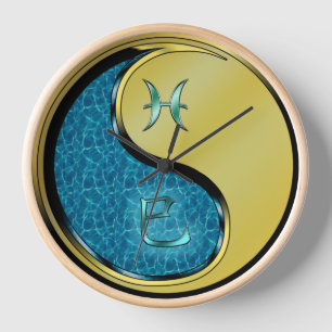 Pisces & Metal Snake Clock
