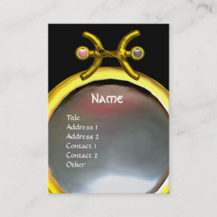 PISCES MONOGRAM, Pearl black yellow pink grey Business Card