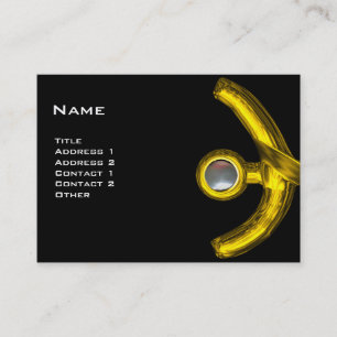 PISCES MONOGRAM, Pearl black yellow pink grey Business Card