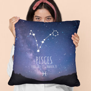 Pisces   Personalised Zodiac Constellation Cushion
