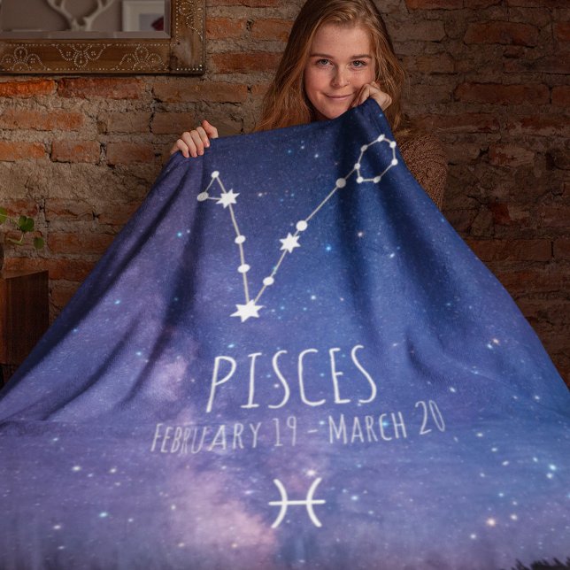 Pisces | Personalised Zodiac Constellation Fleece Blanket (Creator Uploaded)