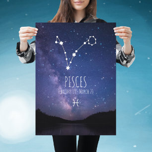 Pisces   Personalised Zodiac Constellation Poster