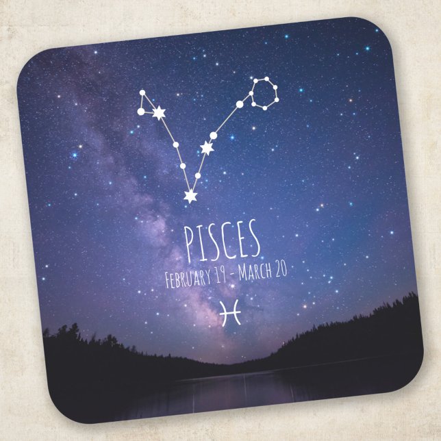 Pisces | Personalised Zodiac Constellation Square Sticker (Creator Uploaded)