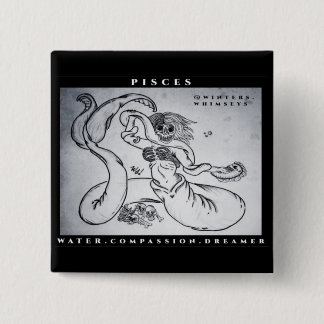 Pisces Print  15 Cm Square Badge