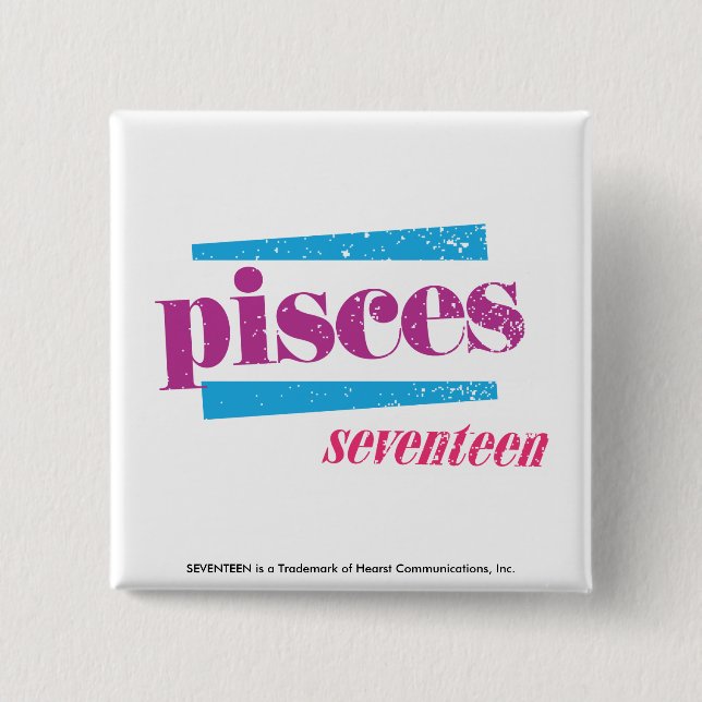 Pisces Purple 15 Cm Square Badge (Front)