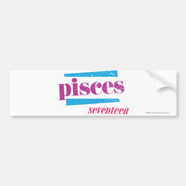 Pisces Purple Bumper Sticker (Front)