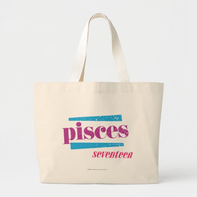 Pisces Purple Large Tote Bag (Front)